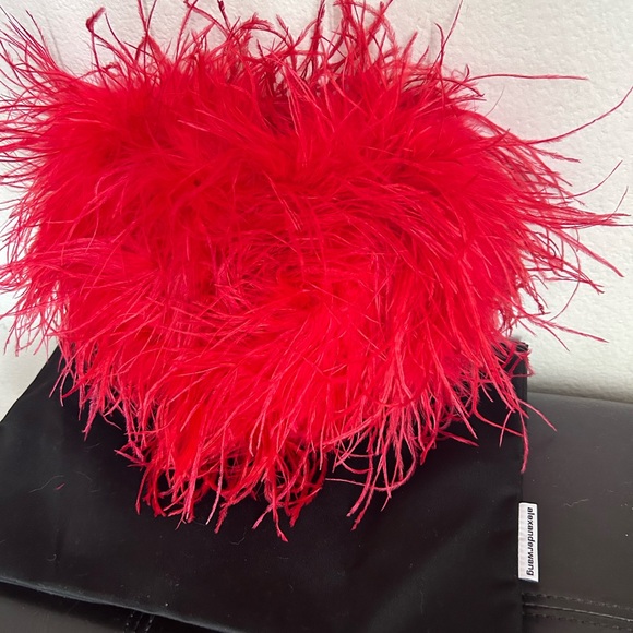 NWOT Alexander Wang Heart Pillow Ostrich Feathers Clutch Handbag - Picture 11 of 17